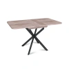 Стол Твист раздвижной (100+30) дуб эндгрейн / опоры черные