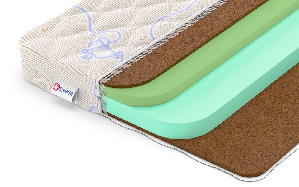 Детский матрас Denwir Baby Springless Eco Foam Hard Plus 10 в магазине «На диване» в Тюмени  — Выгодная цена